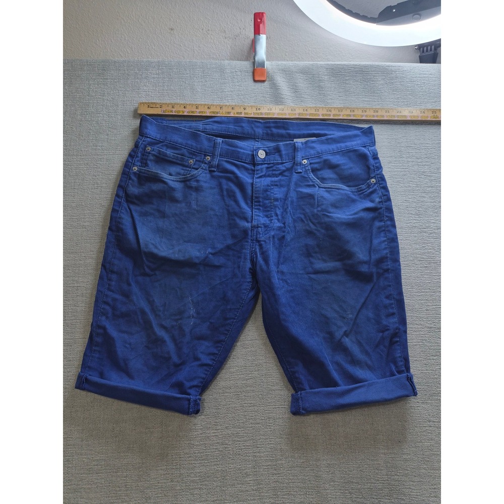 Levi's 511 Slim Shorts Mens 36x32 Royal Blue Corduroy Cuffed Hem Streetwear